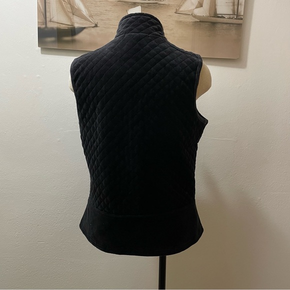 Luxe Liz Claiborne Quilted Black Vest Size: PS - Picture 4 of 11